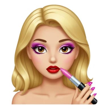 Baddie putting on lipgloss sticker