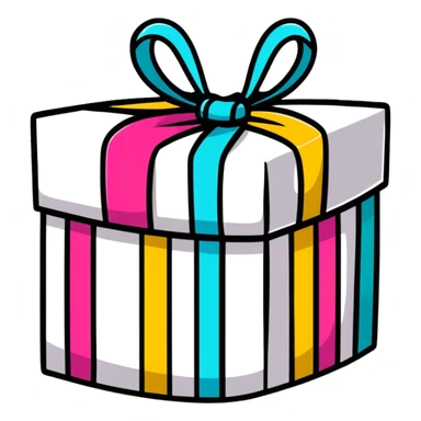 colorful wrapped present sticker