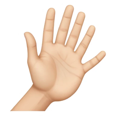 a hand held open, viewed from the side, with the palm facing upward sticker