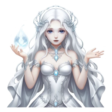 Cinematic, Ultra realistic 32k HD, Breathtaking piece of art, rim lighting, hauntingly beautiful art, mostly greyscale, Balanced features, highly detailed digital artwork, glowing with silver light, glowing, high shine, deviant adoptable, highly detailed clothing, remembrance, a painting of white silver, fanciful, enchanting, ghostly, embodying the essence of both reality and fantasy, dreamy, dreamy glow, optical illusion, immaculate composition, complex pose, air composition. The image is so lifelike that it feels as though it could leap off the canvas at any moment sticker