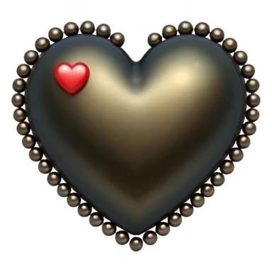 heart with black and gold pearls sticker