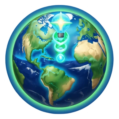 earth with blessing light sticker