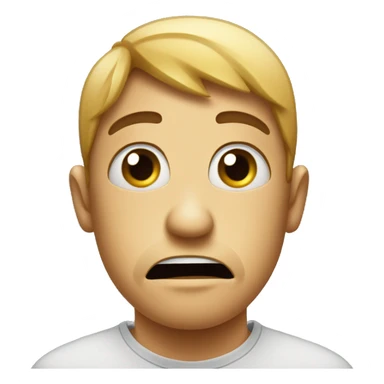 Crippling anxiety expressed as a small face emoji with great distress sticker