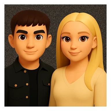 Keep the image unchanged except slightly spread the people apart from each other. Preserve the original style and background as is. sticker