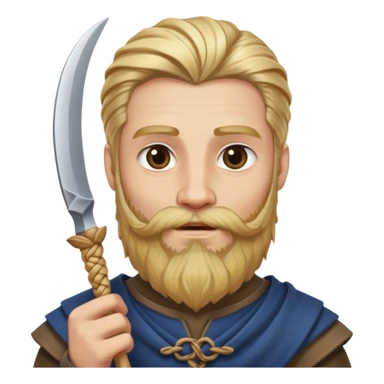 Medieval male wheat blonde forked beard with twisted ends sticker