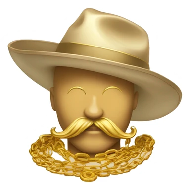 Honbre con bigote y sombrero con una cadena de oro sticker