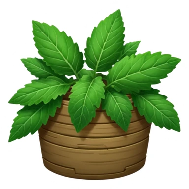 stack of patchouli leaves no basket just leaves sticker