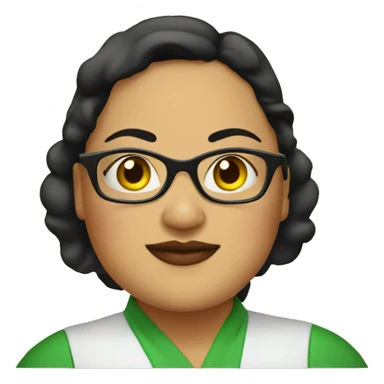 mexican chubby lady green apron  with glasses cooking tacos sticker