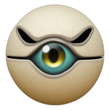 3d sphere with a cartoon Mule skin texture with Eye of Horus sticker