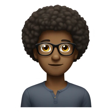 Cute medium skinned black man with Afro and round glasses  sticker