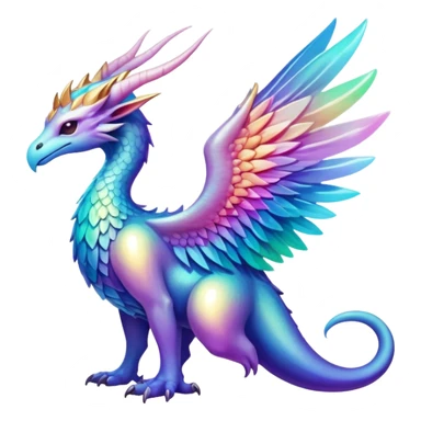 Epic divine legendary complex detailed iridescent gradients aesthetic-Fakémon-creature-scenery sticker