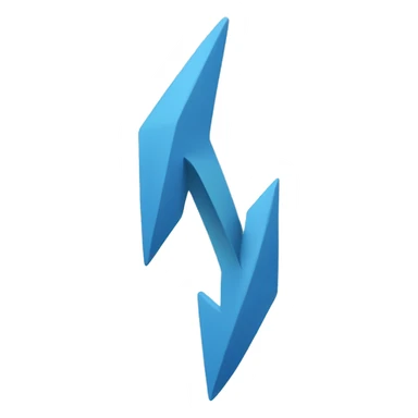 a blue arrow that has one root but divides into three different ends sticker