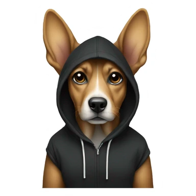 dog listening to music and vibing with a black hoodie on  sticker