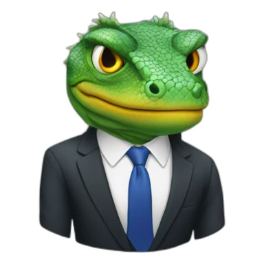 Donald Trump as a lizard with wig and suit sticker