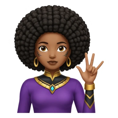 Black girl with Afro doing the wakanda forever gesture sticker
