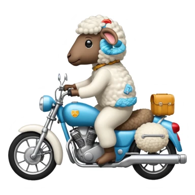 a sheep on a motorbike sticker