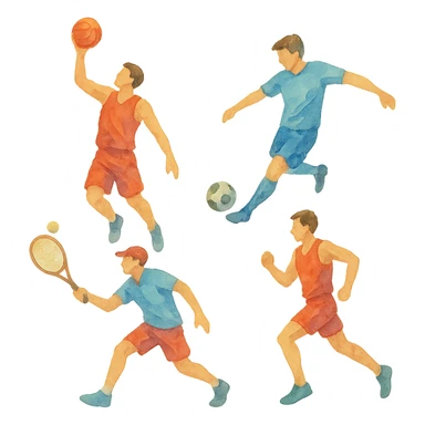 watercolor style Sport sticker