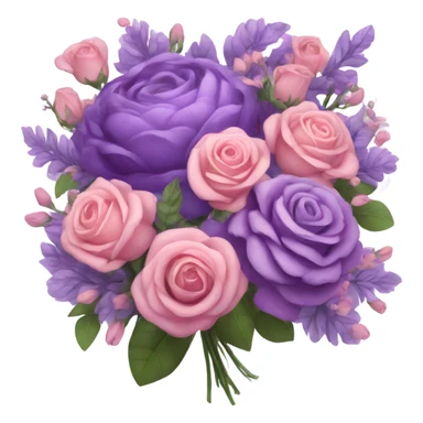 Huge purple pastel flower bouquet with different flowers and pink tones and roses sticker