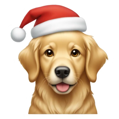 Light Golden retriever in a Christmas hat sticker