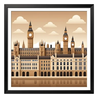 london in browns and beige sticker