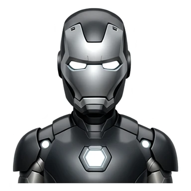 james rhodes black iron man black with silver face from civil war sticker