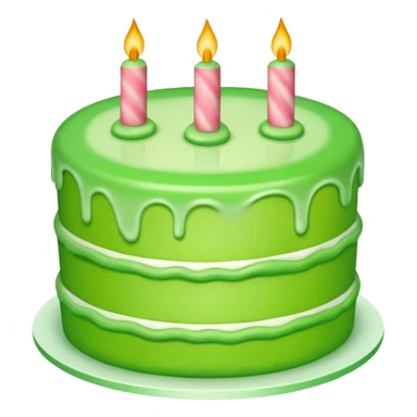 Bright green cake with the word brat  sticker
