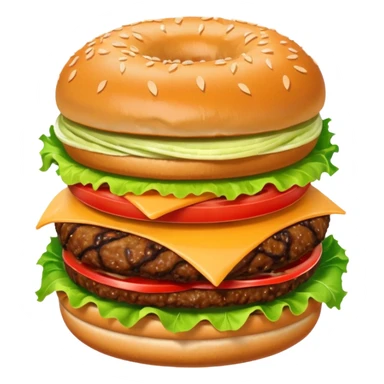 Burger with onion rings sticker