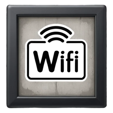 A Block saying "wifi" lying on a street in a quiet village sticker