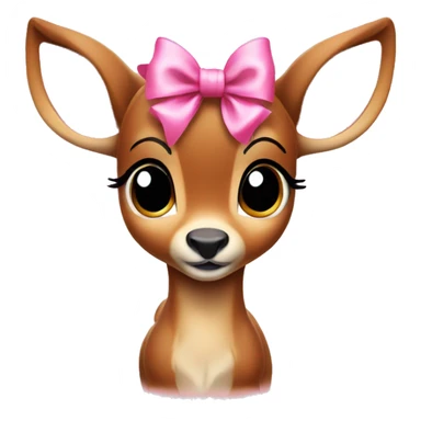 Cute bambi with pink bow sticker