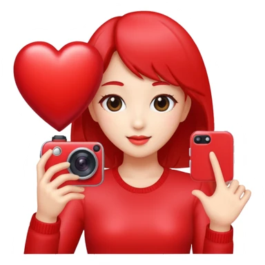 heart with K-pop idol selfie camera sticker