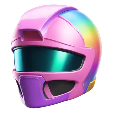 happy power ranger pastel rainbow helmet  sticker