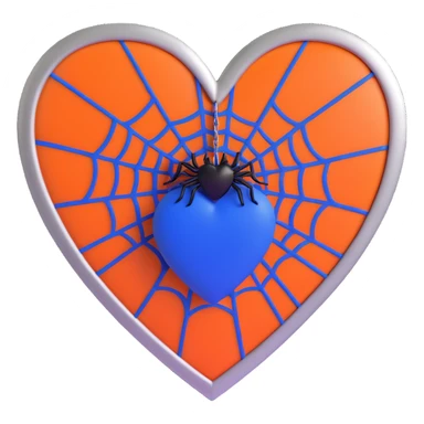 gothic heart, royal blue velvet, silver spiderweb overlay, dramatic and elegant sticker