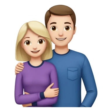 A woman holding the middle of a man's crotch while they are standing together happily sticker