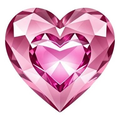 diamond heart with one mini pink heart inside of it  sticker