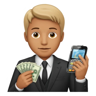 Mafia holding money and phone sticker