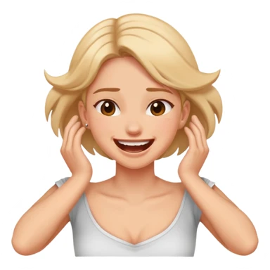 Girl aggressively putting hands around her neck laughing sticker