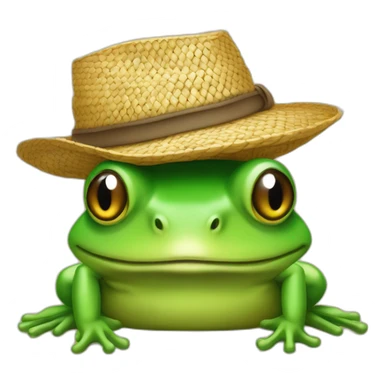 Grenouille avec un chapeau de paille sticker
