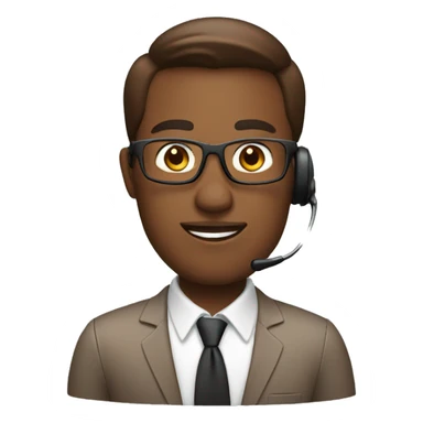 brown call center agent sticker