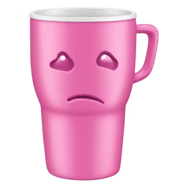 Pink tumbler cup with handle sticker