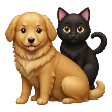 golden retriever and black cat sticker