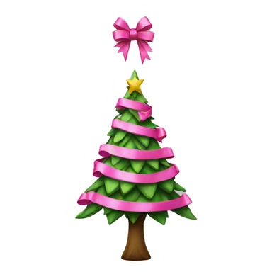 Christmas tree with pink bows sticker
