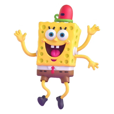 SpongeBob character dancing with bottom wiggling sticker