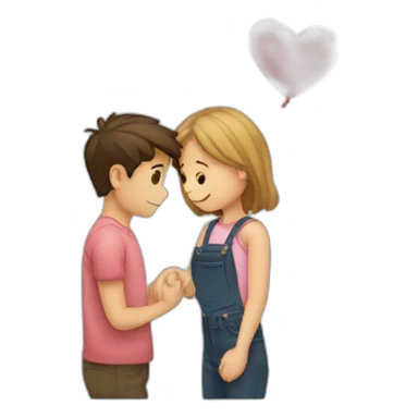 Garçon tenant la main d'une fille dont il est amoureux sticker