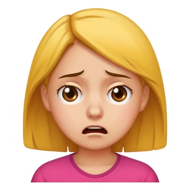 Girl showing frustrated face sticker