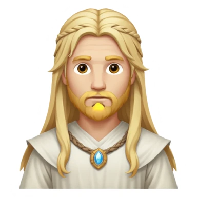 Baldr, The White God from Norse Mythology with long  golden blonde hair, white outfit sticker
