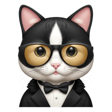 Tuxedo cat wearing sunglasses sticker