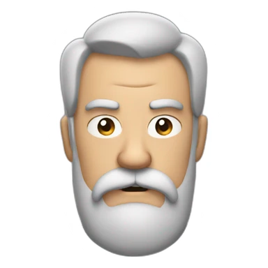 Grumpy man with beard and stache sticker