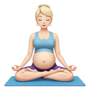 Pregnant white woman doing yoga sticker