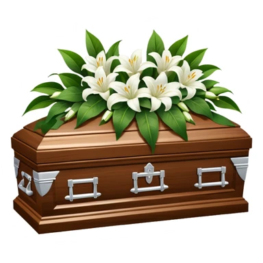 Funeral Casket with Casket Spray sticker