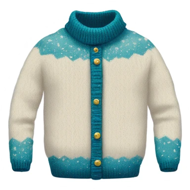 Knit sweater with winter glittery design sticker